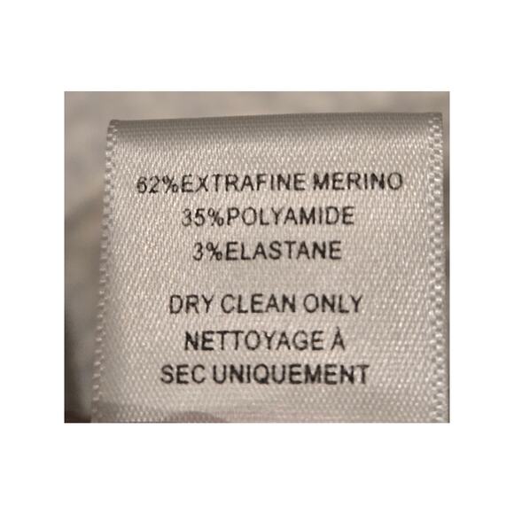 Bailey 44 Slope Merino Wool Off-Shoulder Ribbed Sweater Heather Gray Cream XS - Picture 10 of 12